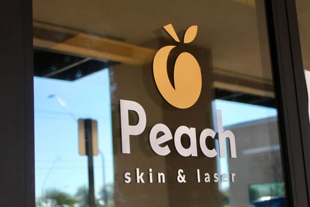 Peach Skin & Laser door decal